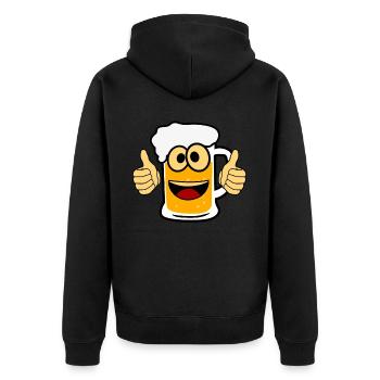 Beer Happy Brewing Craft Beer Malt - Unisex Premium Organic Zip Hoodie - black - Back - Nico (187cm)