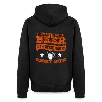 Beer Brewing Craft Beer Malt - Unisex Premium Bio Zip Hoodie - Schwarz - Hinten - Nico (187cm)