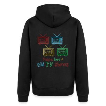 Télévision rétro des années 90 des années 80 - Veste à capuche bio Premium Unisexe - noir - Dos - Nico (187cm)