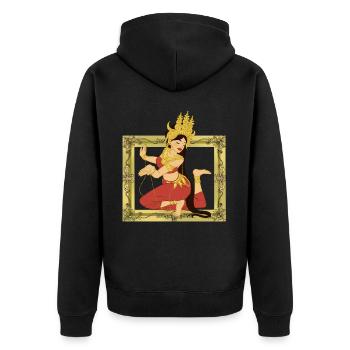 Danseuse Fille Femme Asie Inde - Veste à capuche bio Premium Unisexe - noir - Dos - Nico (187cm)