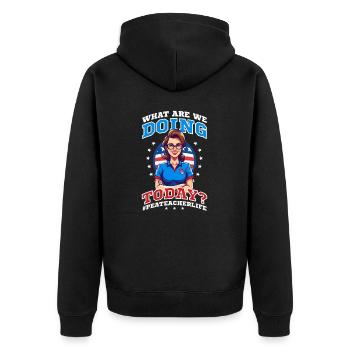 4. Juli Sportlehrer Was macht man heute - Unisex Premium Bio Zip Hoodie - Schwarz - Hinten - Nico (187cm)