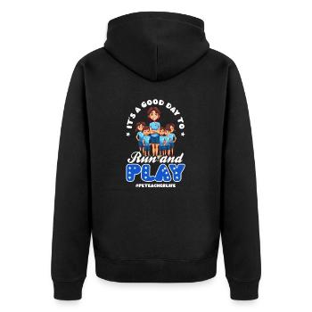 4 juillet Professeur d’éducation physique Bonne course et bon jeu - Veste à capuche bio Premium Unisexe - noir - Dos - Nico (187cm)
