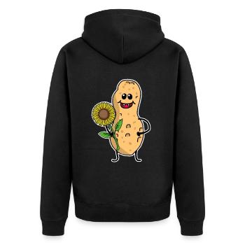 Cacahuète Cacahuète Drôle Mignon Tournesol - Veste à capuche bio Premium Unisexe - noir - Dos - Nico (187cm)