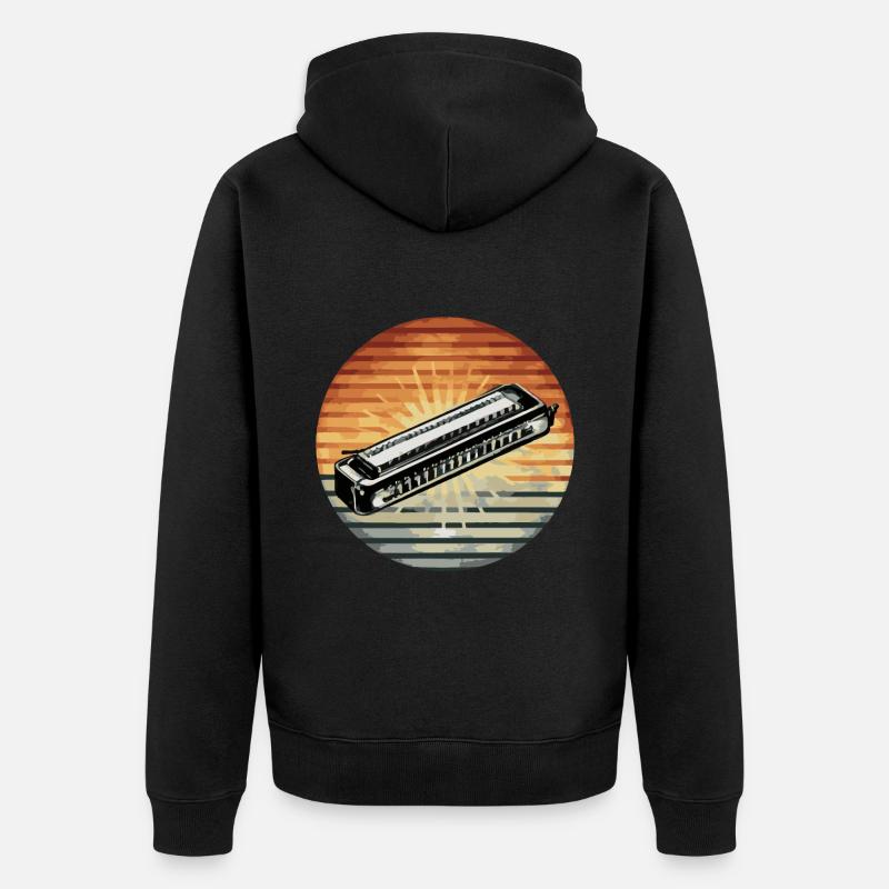 Cadeau de jeu d’harmonica - Veste à capuche bio Premium Unisexe - noir