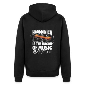 Cadeau de jeu d’harmonica - Veste à capuche bio Premium Unisexe - noir - Dos - Nico (187cm)