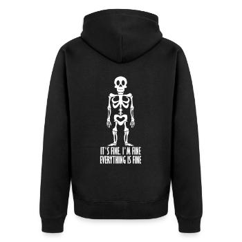 Squelette : Je vais bien. - Veste à capuche bio Premium Unisexe - noir - Dos - Nico (187cm)
