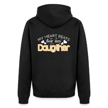 Père Papa Fille Filles - Veste à capuche bio Premium Unisexe - noir - Dos - Nico (187cm)