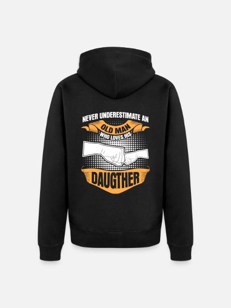 Dad Father Daughter Daughters - Unisex Premium Organic Zip Hoodie - black
