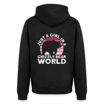 Grizzly Bear Fille Enfants Ours Brun - Veste à capuche bio Premium Unisexe - noir - Dos - Nico (187cm)