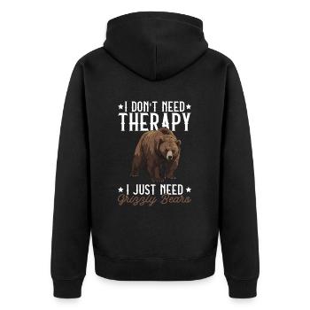 Grizzly Bear Brown Bear Bear - Unisex Premium Organic Zip Hoodie - black - Back - Nico (187cm)