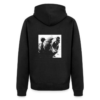 Grizzly Bear Brown Bear Bear - Unisex Premium Organic Zip Hoodie - black - Back - Nico (187cm)
