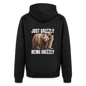 Grizzly Bear Brown Bear Bear - Unisex Premium Organic Zip Hoodie - black - Back - Nico (187cm)