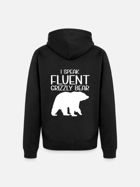 Grizzlybär Braunbär - Unisex Premium Bio Zip Hoodie - Schwarz