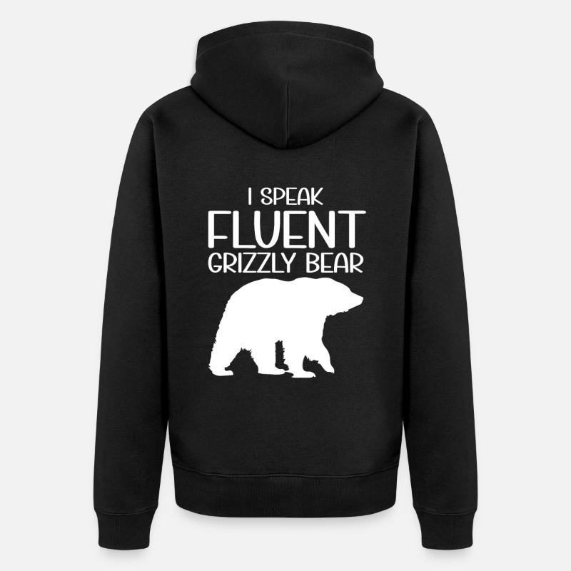 Grizzli Ours brun - Veste à capuche bio Premium Unisexe - noir