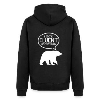 Grizzly Bear Brown Bear - Unisex Premium Organic Zip Hoodie - black - Back - Nico (187cm)