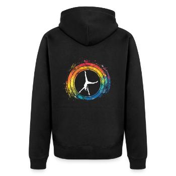Cool cartwheel gymnast - Unisex Premium Organic Zip Hoodie - black - Back - Nico (187cm)