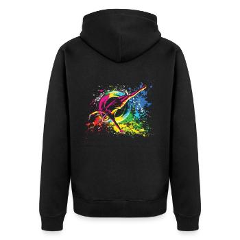 Cool cartwheel gymnast - Unisex Premium Organic Zip Hoodie - black - Back - Nico (187cm)