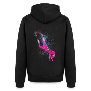 Cool cartwheel gymnast - Unisex Premium Organic Zip Hoodie - black - Back - Nico (187cm)