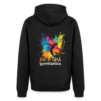 Cool cartwheel gymnast - Unisex Premium Organic Zip Hoodie - black - Back - Nico (187cm)