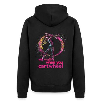Cool cartwheel gymnast - Unisex Premium Organic Zip Hoodie - black - Back - Nico (187cm)