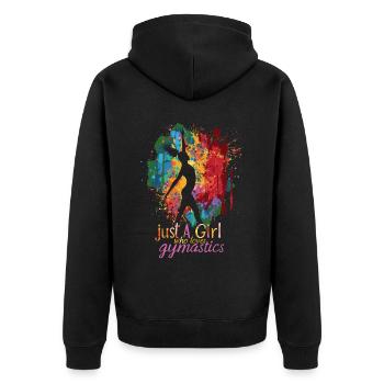 Cool cartwheel gymnast - Unisex Premium Organic Zip Hoodie - black - Back - Nico (187cm)