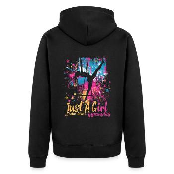 Cool cartwheel gymnast - Unisex Premium Organic Zip Hoodie - black - Back - Nico (187cm)