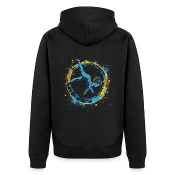 Cool cartwheel gymnast - Unisex Premium Organic Zip Hoodie - black - Back - Nico (187cm)