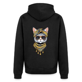 Cute Cat Mom Cat Lover Mom Style - Unisex Premium Organic Zip Hoodie - black - Back - Nico (187cm)