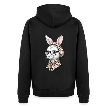 Maman Lapin Mignon Lapin Maman Mignon Lapin de Pâques - Veste à capuche bio Premium Unisexe - noir - Dos - Nico (187cm)