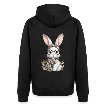 Maman Lapin Mignon Lapin Maman Mignon Lapin de Pâques - Veste à capuche bio Premium Unisexe - noir - Dos - Nico (187cm)