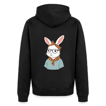 Maman Lapin Mignon Lapin Maman Mignon Lapin de Pâques - Veste à capuche bio Premium Unisexe - noir - Dos - Nico (187cm)