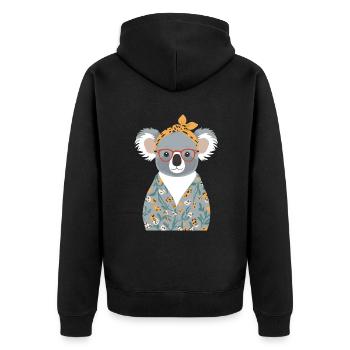 Drôle Koala Maman Mignon Fête des Mères Maman - Veste à capuche bio Premium Unisexe - noir - Dos - Nico (187cm)