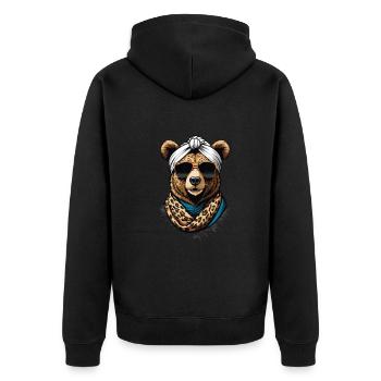 Drôle Maman Ours Mère Ours Ours Amoureux de l’Ours - Veste à capuche bio Premium Unisexe - noir - Dos - Nico (187cm)