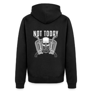 Not Today Trucker Truckie Legends Lover Truck - Unisex Premium Organic Zip Hoodie - black - Back - Nico (187cm)