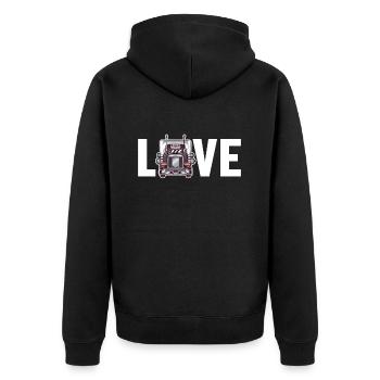 Trucker Love Trucker Truckie Legends Lover Truck - Unisex Premium Organic Zip Hoodie - black - Back - Nico (187cm)
