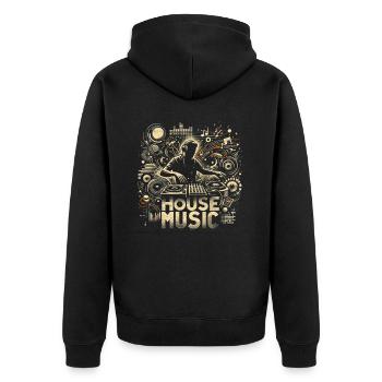 Musique house - Veste à capuche bio Premium Unisexe - noir - Dos - Nico (187cm)