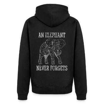 Éléphant amant Animal Design - Veste à capuche bio Premium Unisexe - noir - Dos - Nico (187cm)