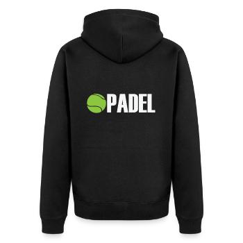 Padel Tennis Sports et Balle - Veste à capuche bio Premium Unisexe - noir - Dos - Nico (187cm)