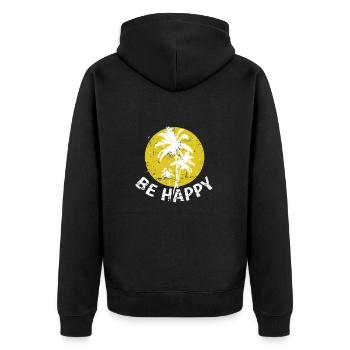 Vacances Be Happy Tree Tree Palm Tree - Veste à capuche bio Premium Unisexe - noir - Dos - Nico (187cm)