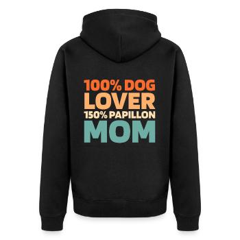 Papillon - Unisex Premium Bio Zip Hoodie - Schwarz - Hinten - Nico (187cm)