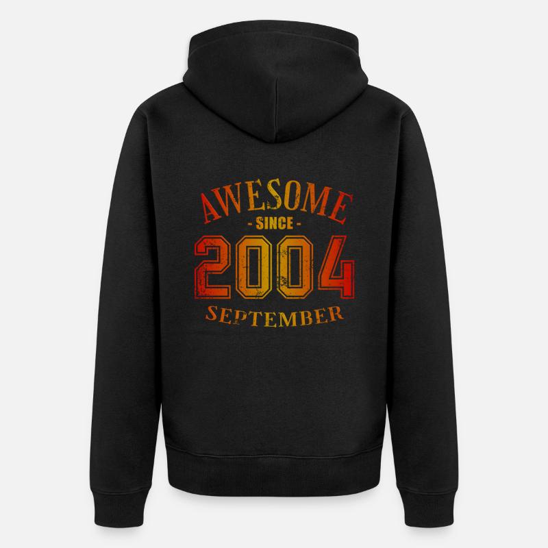 Septembre 2004 - Anniversaire de septembre - Veste à capuche bio Premium Unisexe - noir