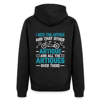 Lustiger Antiker Antique Car Antiquing Collector - Unisex Premium Bio Zip Hoodie - Schwarz - Hinten - Nico (187cm)