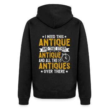 Lustiger Antiker Antique Car Antiquing Collector - Unisex Premium Bio Zip Hoodie - Schwarz - Hinten - Nico (187cm)
