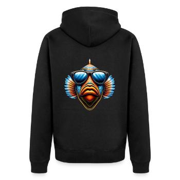 Humuhumunukunukuapua'a Hawaiian Reef Pusher - Unisex Premium Organic Zip Hoodie - black - Back - Nico (187cm)