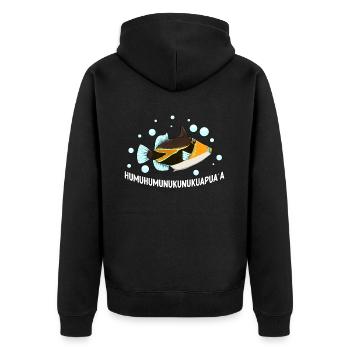 Humuhumunukunukuapua'a Hawaiianischer Riff-Drücker - Unisex Premium Bio Zip Hoodie - Schwarz - Hinten - Nico (187cm)