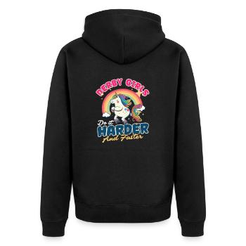 Roller Derby : faites-le plus fort et plus vite - Veste à capuche bio Premium Unisexe - noir - Dos - Nico (187cm)