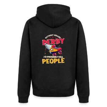 Roller Derby sans Roller Derby People - Veste à capuche bio Premium Unisexe - noir - Dos - Nico (187cm)