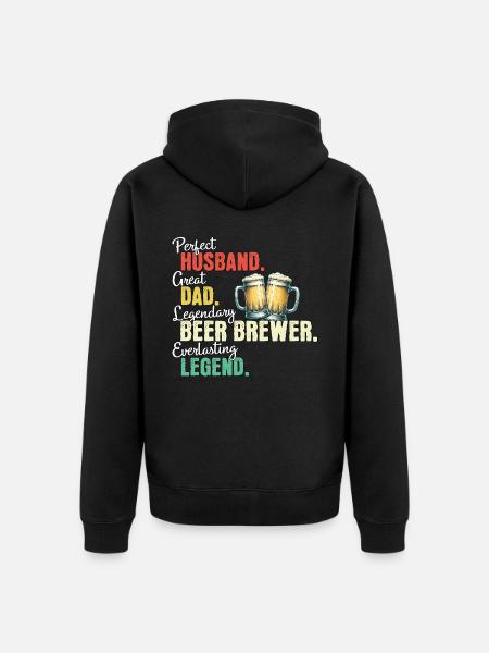 Beer Brewer Dad - Unisex Premium Organic Zip Hoodie - black