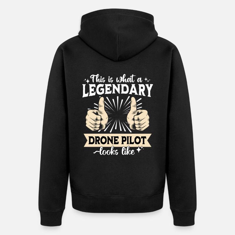 Pilote de drone légendaire - Veste à capuche bio Premium Unisexe - noir