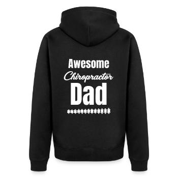 Großartiger Chiropraktiker Papa Papa Körperliche - Unisex Premium Bio Zip Hoodie - Schwarz - Hinten - Nico (187cm)